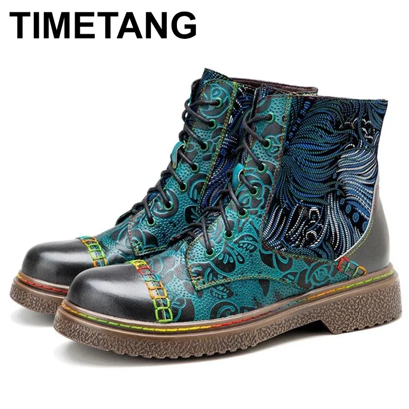 Große Waden stiefel 2cm Schaffell Leders tickerei Nähen ethnischen Mitte Frühling Herbst Reiß verschluss Frauen plus Größe Designer Damenschuhe