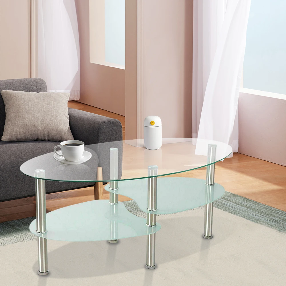 Couchtisch, Wohnzimmertisch, Teetisch, skandinavischer Stil, variable Form, zeitgenössischer Stil, lackiertes Glas, 3 Schichten, 90 x 45 x 43 cm