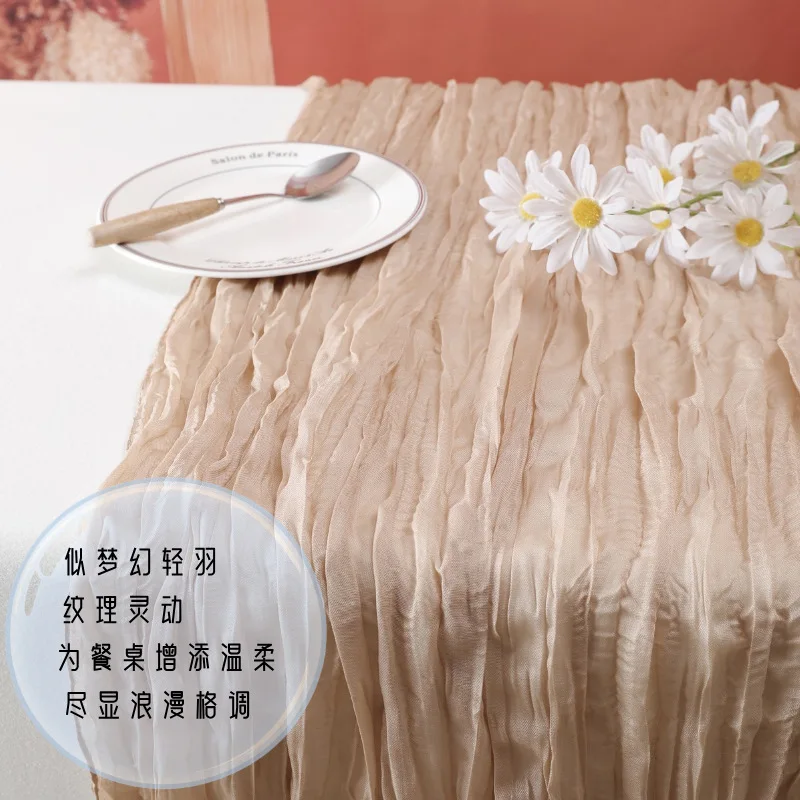 Tischläufer aus Käsetuch, Rustikaler Boho-Stil, Käsetuch-Tischläufer für Hochzeit, Brautparty, Geburtstagsfeier-Dekorationen Image