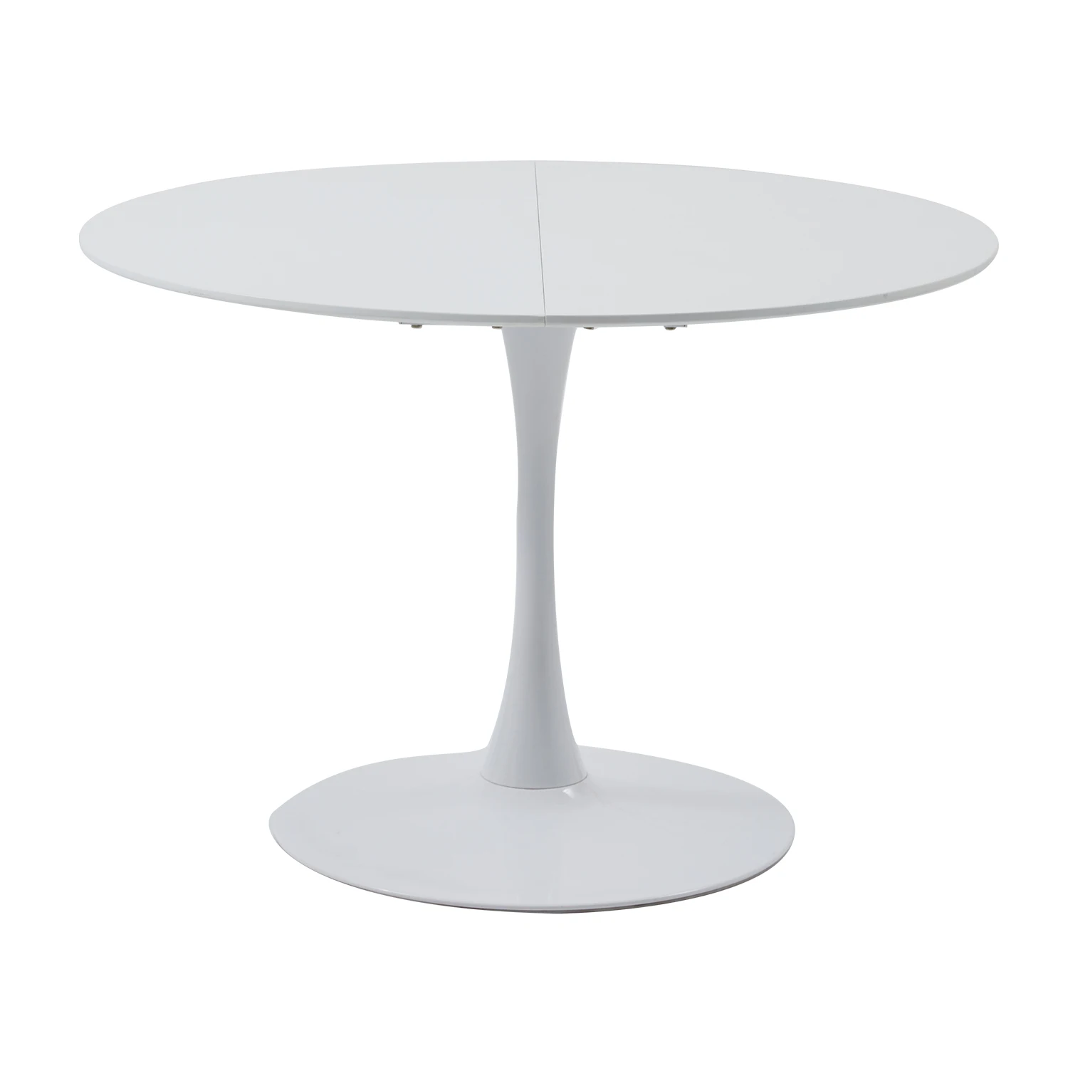 110CM Runder Esstisch Eleganter Weißer Nordischer Tulpen-Tisch Runder Vielseitiger Tisch Küche Kaffee Balkon Weiß/Schwarz