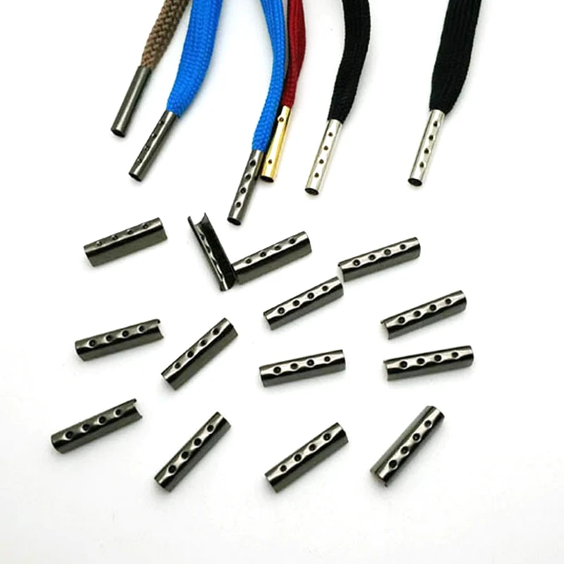 20/50PCS Schnürsenkel Kopf Aglets DIY Schnürsenkel Reparatur Schuh Spitze Tipps Ersatz Ende Schuhe Seil Kopf Seil Schwanz clamp Kugel Image