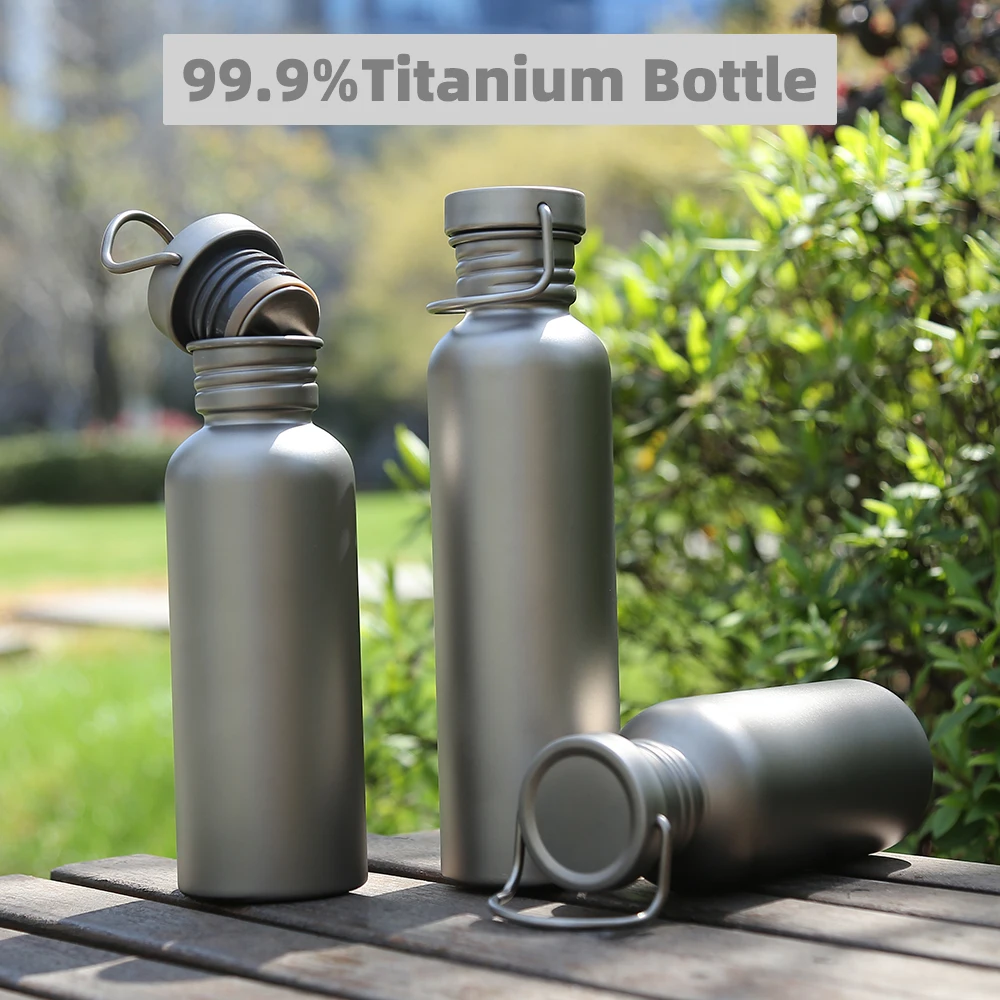 Titan-Wasserflaschenbecher, Outdoor-Radfahren, Titan-Getränkekanne, leicht, Ti-Reisebecher, Flaschen, Eimer, 500, 600, 750 ml, 25 Unzen, Kantine Image