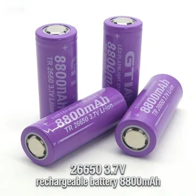 26650 Li-Ionen-Akku 3,7V 8800mAh – Für LED-Taschenlampen, Neuheit 2025, Inklusive Kostenloser Lieferung Image