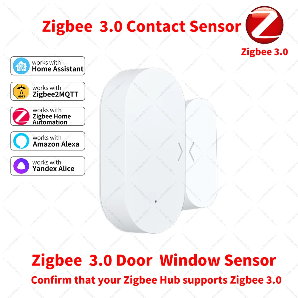 Zigbee 3.0 Kontaktsensor Türsensor Fenstersensor Zigbee Hub erforderlich, kompatibel mit Home Assistant Yandex Alexa ZHA Zigbee2MQTT HA Image