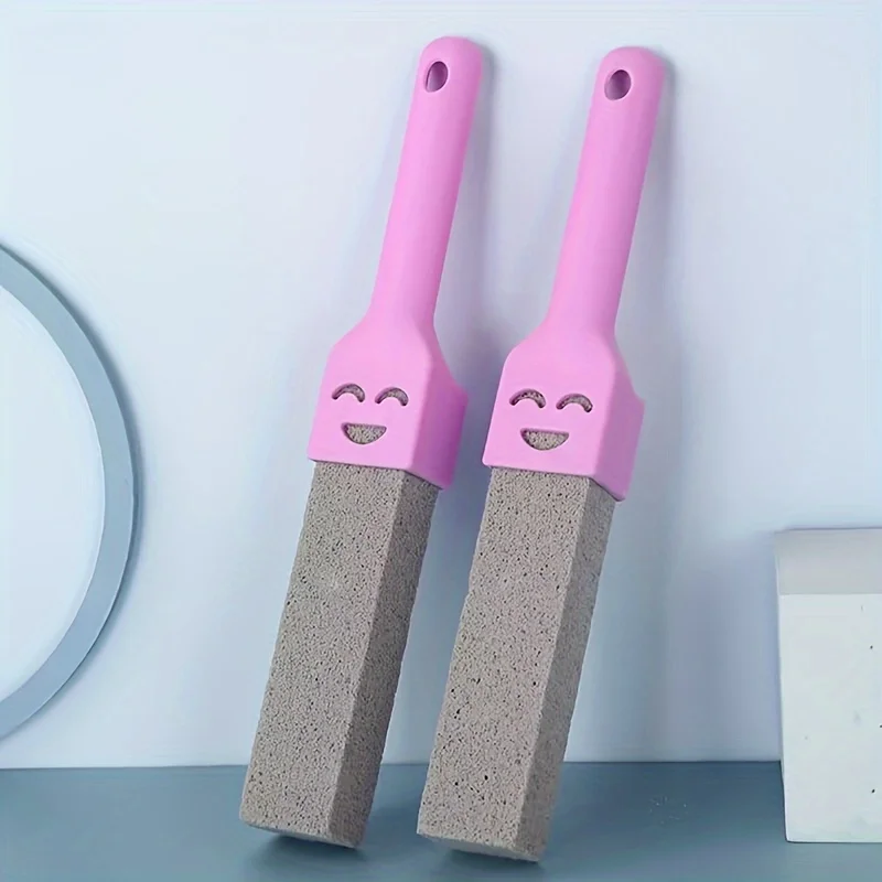 2 Stück Toilettenreiniger ohne tote Winkel, Bimsstein-Toilettenbürste zum Entfernen von Urinablagerungen und gelben Flecken Image