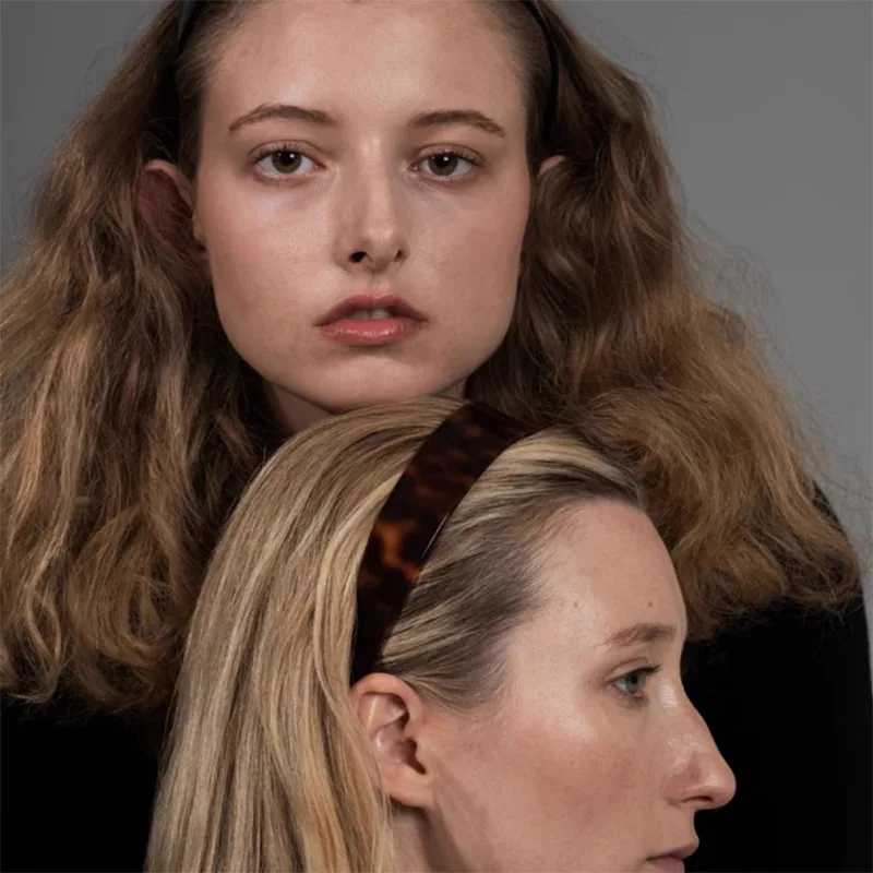 Breites Stirnband mit Schildpattmuster, rutschfestes Haarband zum Waschen des Gesichts, Make-up, Acetat, Vintage-Stil, Kopfbedeckung, Damen-Accessoires Image