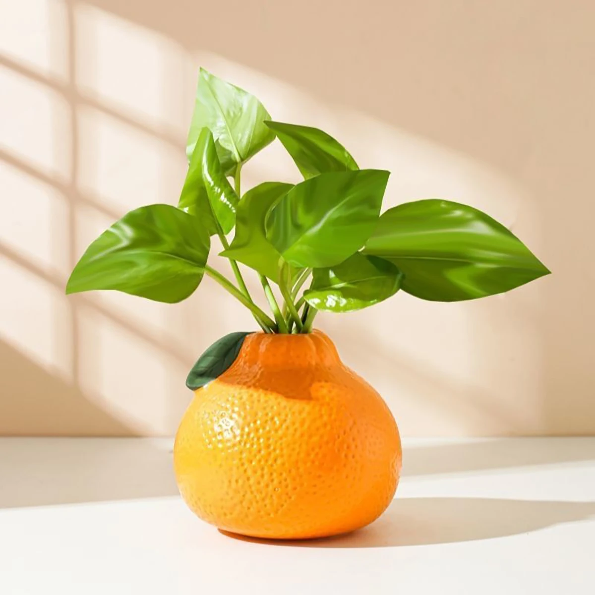 1 Stück Vase, orangefarbene Vase für Heimdekoration, dekorative Vase, Fruchtform, Tischvase, dekorative Vase, Tischdekoration, Dekoration Image