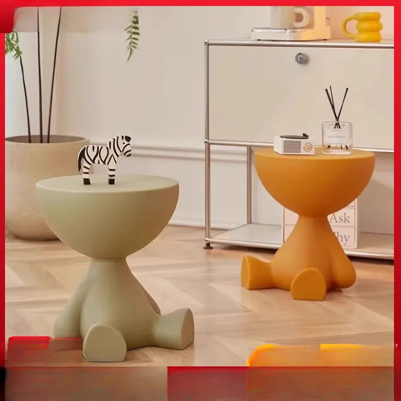 Kreativer Sofa-Beistelltisch, abnehmbarer Couchtisch, cremefarbener Stil, einfacher Haushalt, Wohnzimmer, runder Tisch, Beistelltisch, kleines Tischregal Image