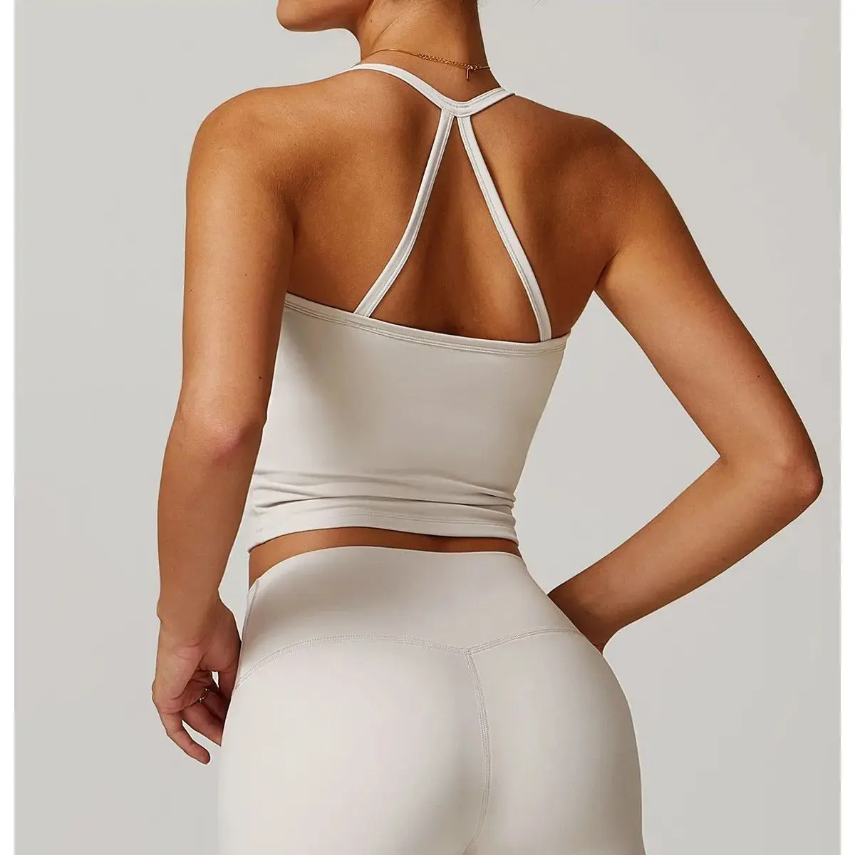 Push-Up-Yoga-Sport-BH für Damen mit überkreuztem Rücken, bequemes Fitness-Tanktop, Workout-Fitness-Weste, „Naked Feeling“, Fitness-BH, Fitnessbekleidung Image