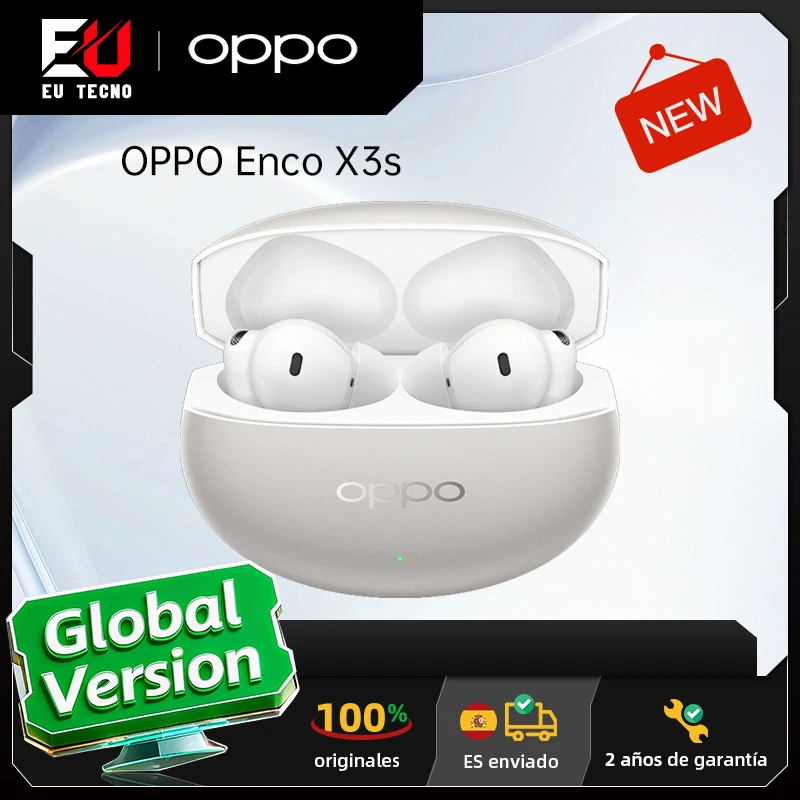 EU-Version OPPO Enco X3s Silber, kabellose Ohrhörer mit Dynaudio-Sound, 55 dB ANC, zwei dynamische Treiber, 45 Stunden Akkulaufzeit, Hi-Res LHDC 5.0, mehrere Touch-Bedienelemente, Bluetooth 5.4, IP55 Image