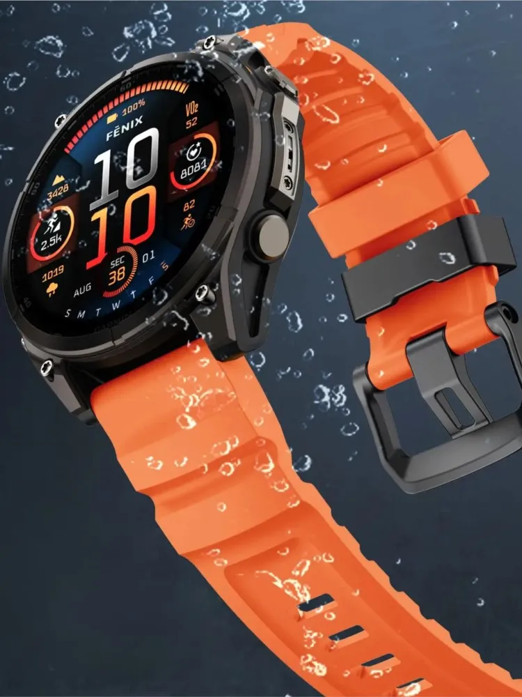 26mm 22mm Quick Fit Armband für Garmin Fenix 8 7X 7 Pro Fenix 6X 6 5X 5Plus Tactix 7 Silikon Gürtel Armband Fenix 8 51mm 47mm Band Image
