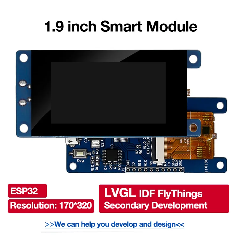 1,9 Zoll 170 * 320 ESP32 Dual Core SDIO SPI UART Typ-C Anzeigemodul 170 * 320 IPS kapazitiver Touchscreen Image