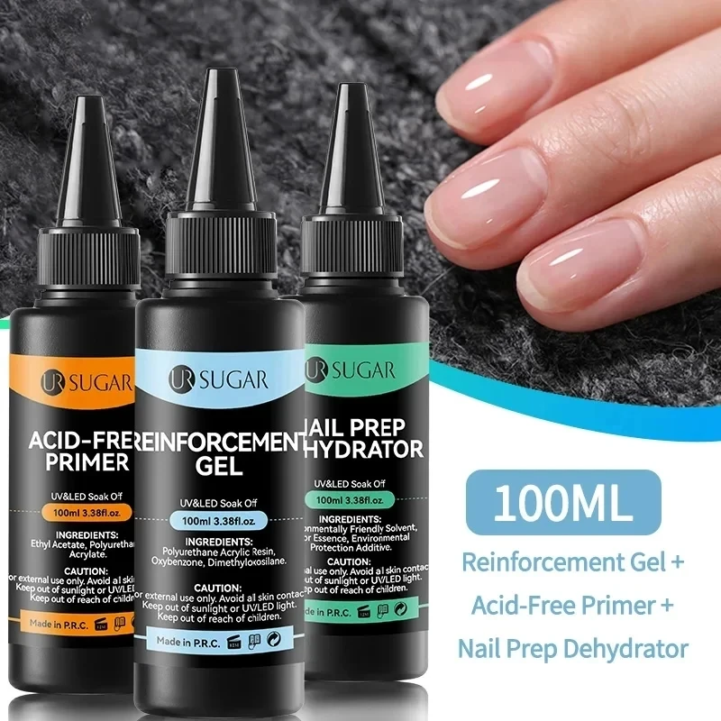UR SUGAR 100 ml Verstärkungsgel, Nagelvorbereitung, Dörrgerät, Nagelkunst, Soak Off UV-LED-Basisgel, kein Abwischen, Decklack, Lack, Maniküre