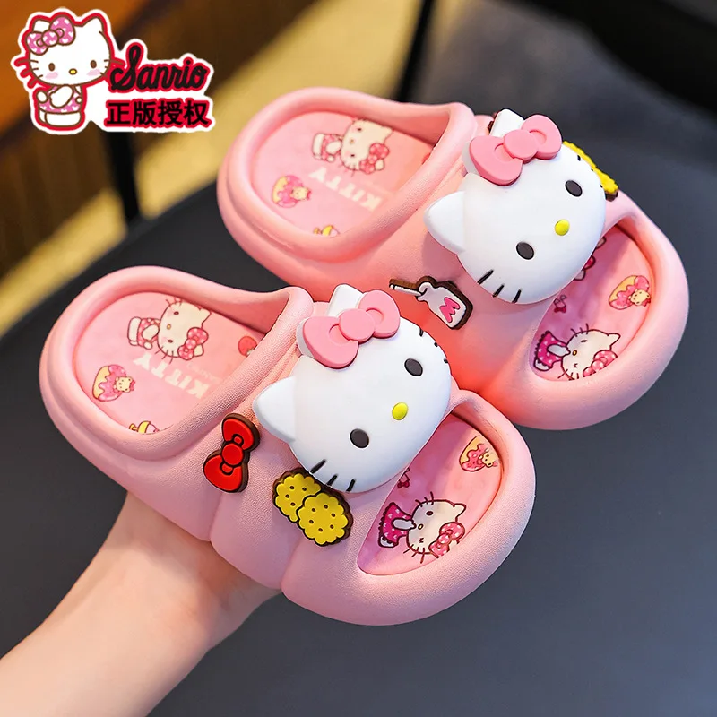 Sanrio Hello Kitty Kuromi My Melody Cinnamoroll Sommer-Hausschuhe, rutschfeste, weiche Strand-, Badezimmer- und Heimschuhe