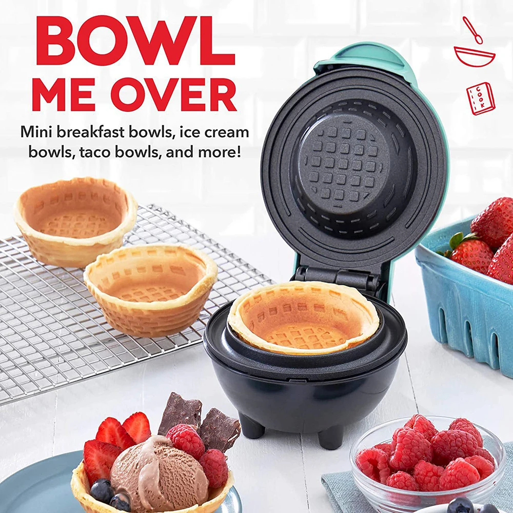 Neue Mini Waffel Schüssel Maker 110 V/220 V Frühstück Maschine Ei Torte Eis & Frühlingsrolle Maker für Home Küche Waffeleisen Image
