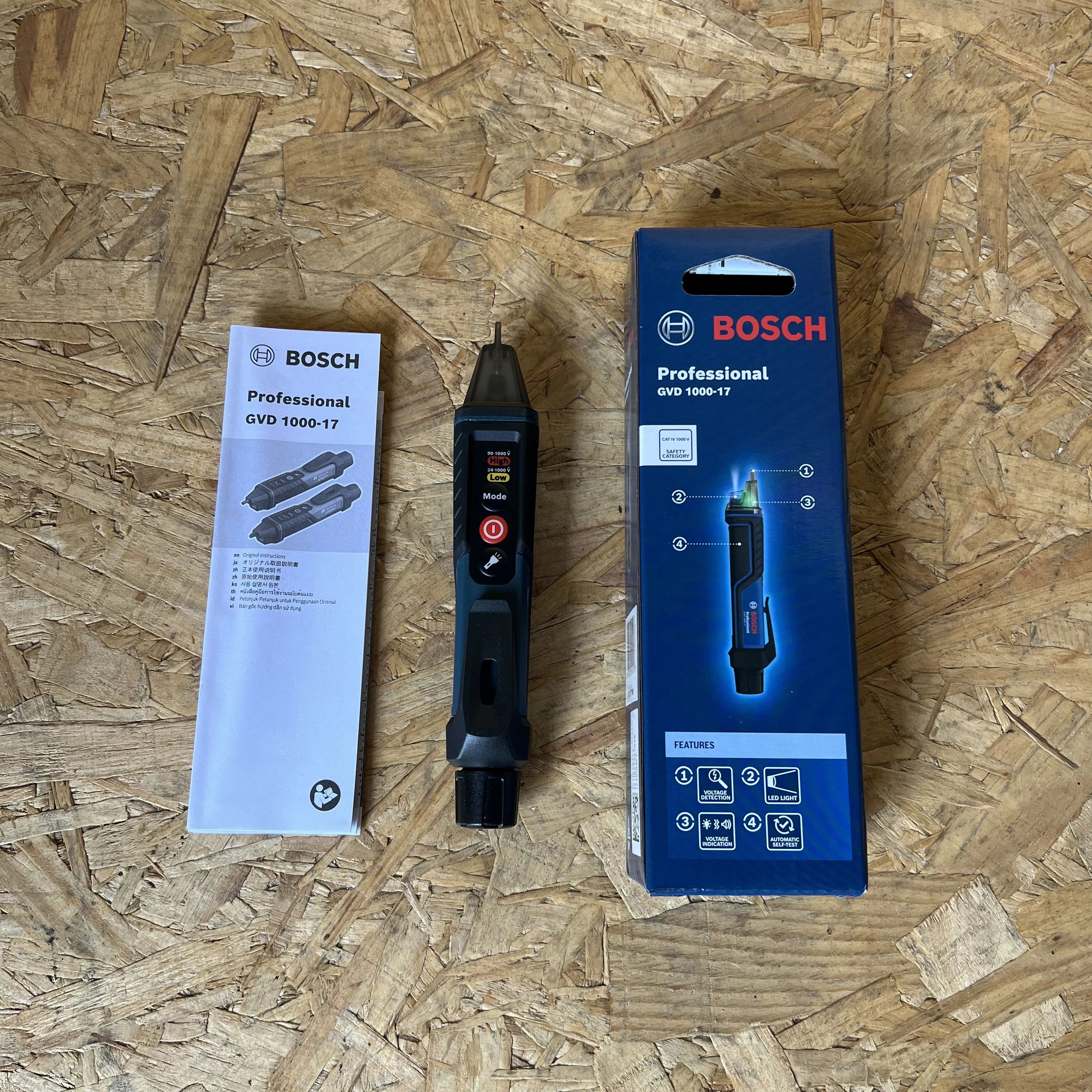 Bosch GVD 1000-17 Berührungsloser Spannungsprüfer 24V-1000V Spannungsanzeige-Testerstift Spannungs-Selbsttest Intelligenter Unterbrechungspunktfinder Image