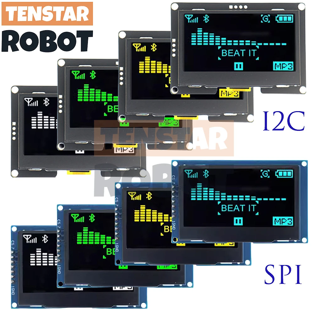 2,4 Zoll 2,42 Zoll 128 x 64 OLED LCD-Anzeigemodul SSD1309 12864 4-polige IIC I2C SPI serielle Schnittstelle Image