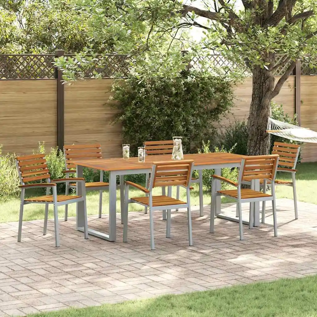 Gartenstuhl-Set, 6er-Set, braun, 56 x 57 x 87 cm, mehrteiliges Set, mehrere Farben erhältlich, Strand- und Pool-Gartenstuhl für den Außenbereich Image