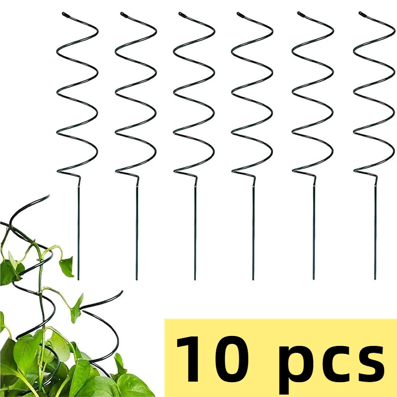Pflanzenstütze, gedrehte Pflanzenpfähle, Kunststoff-Pflanzenkäfighalter, Blumentopf, Kletterspalier – neue Spirale, Tomatenpfähle, Phalaenopsis Image