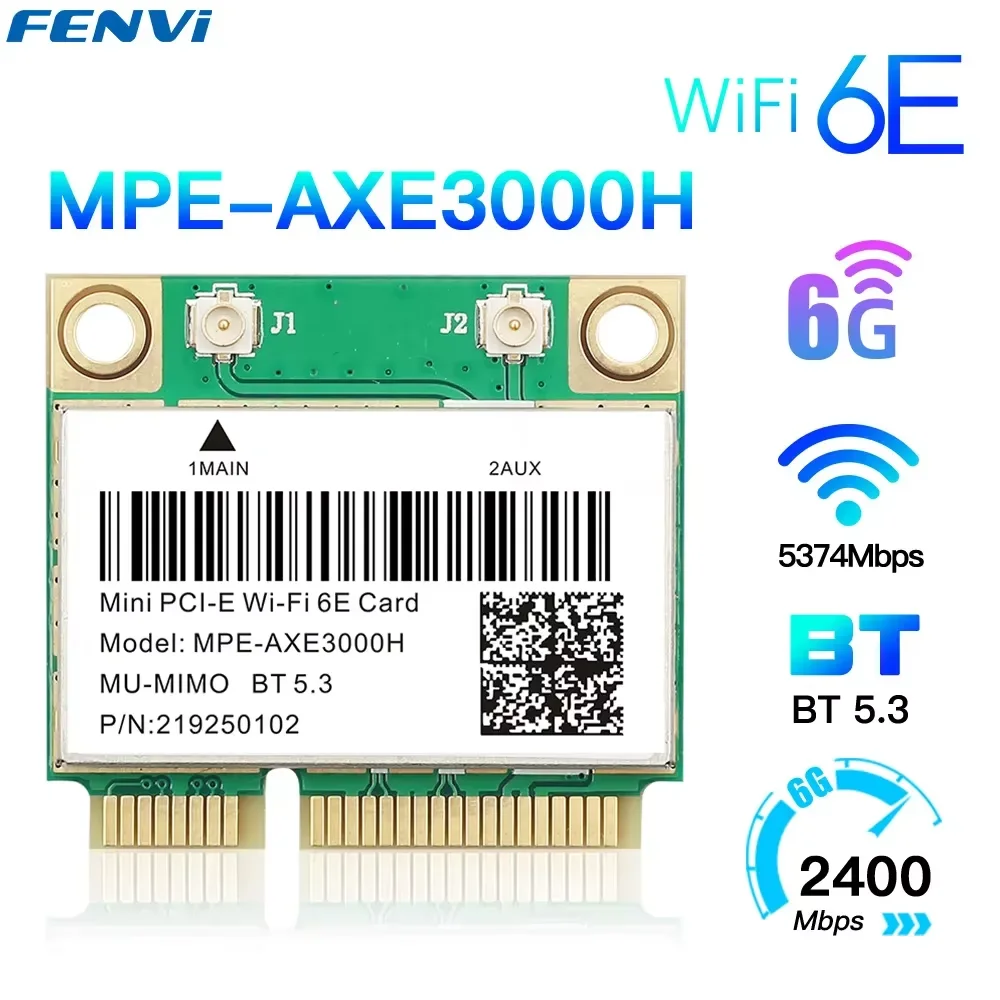 WiFi 6E 5374Mbps AX210 Wireless Mini PCI-E WiFi-Karte für Bluetooth 5.3 802.11AX 2,4G/5G/6Ghz WLAN-Netzwerkkartenadapter für Win10 Image
