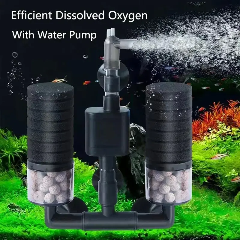 Aquariumfilter mit Wasserpumpe für Aquarium Luftpumpe Skimmer Biochemischer Schwammfilter Aquarium Biofilter Filtro Aquario Neu Image