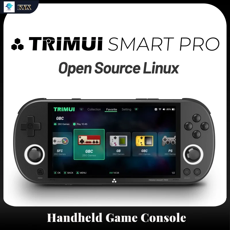 Trimui Smart Pro Handheld Spielkonsole 4,96'' IPS Bildschirm Linux System Joystick RGB Beleuchtung Smartpro Retro Videospiel Geschenk