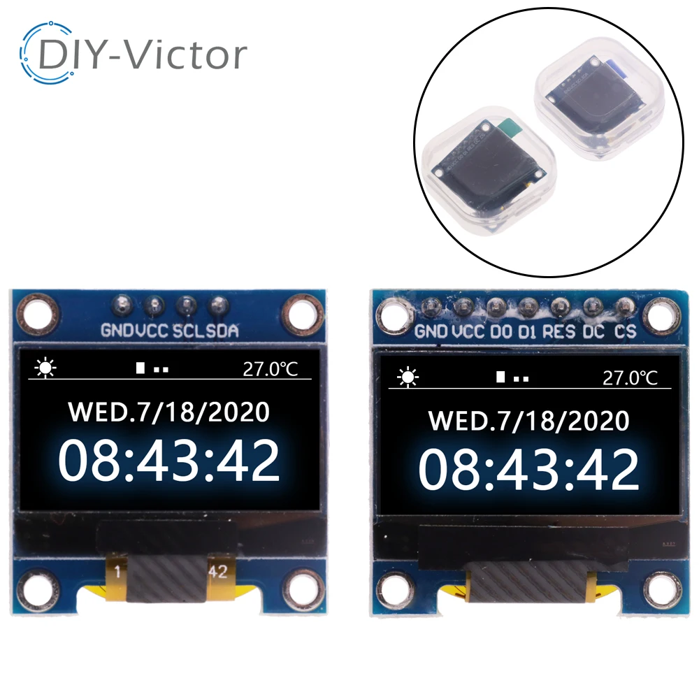 0,96 Zoll IIC Serielles 4pin 7Pin Weiß/Blau/Gelb OLED-Anzeigemodul 128X64 I2C SSD1306 LCD-Bildschirmplatine für Arduino Oled Image