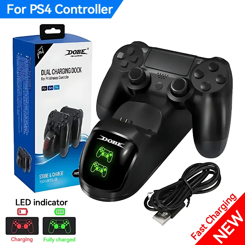 Neue PS4 Ladestation Drahtlose Schnelle Ladegerät Für Game Controller LED Anzeige USB Dual Dock Für PS4 Slim/PS4 Pro Image