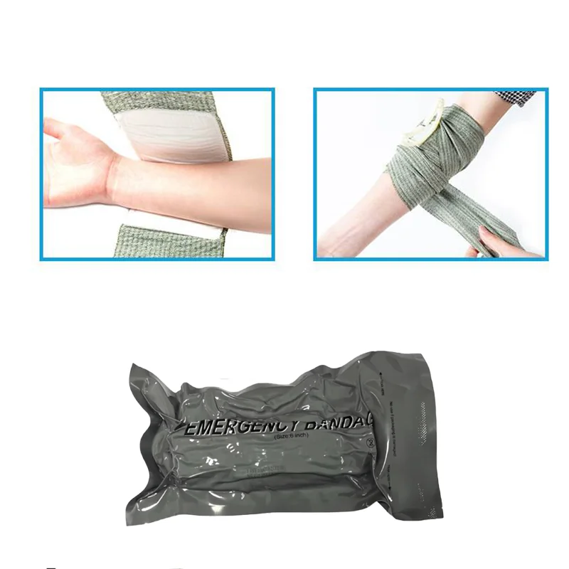 Medizinisches Trauma-Set, israelischer Verband, 10,2 cm/6 Zoll, Notfall-Erste Hilfe für Outdoor-Camping, Wandern – Sicherheitsschutz für Wundversorgung Image