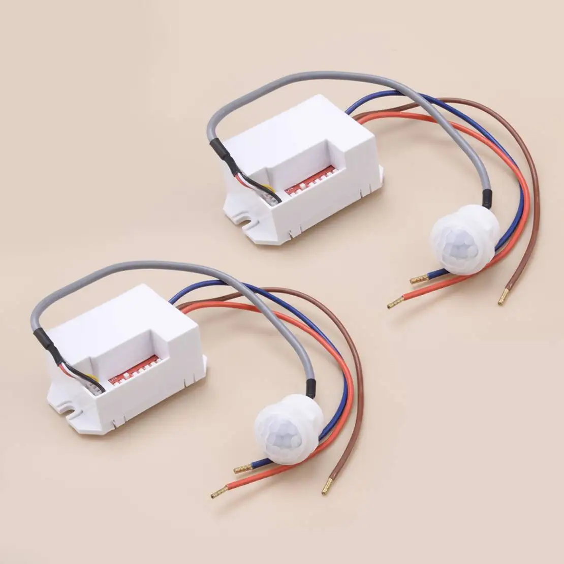 2 Stücke Innen Decke Schrank Mini PIR Bewegungsmelder Eingebaute Infrarot Körper Sensing Sensor Licht Lampe Schalter 360 ° Image