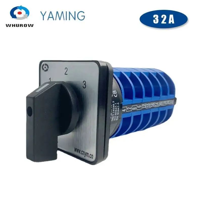 LW26-32 Elektrischer 3 Positionen Silberkontakt 32 A 660 V 6-poliger Dreh-Umschalt-Nockenschalter YMW26-32/6 Image