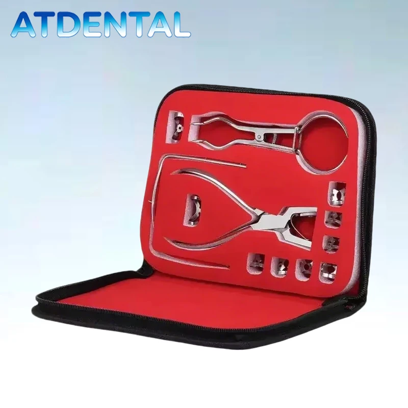 Dental-Gummidam-Perforator aus Edelstahl für Zahnärzte, Präzisions-Endodontie-Instrumentenset Image