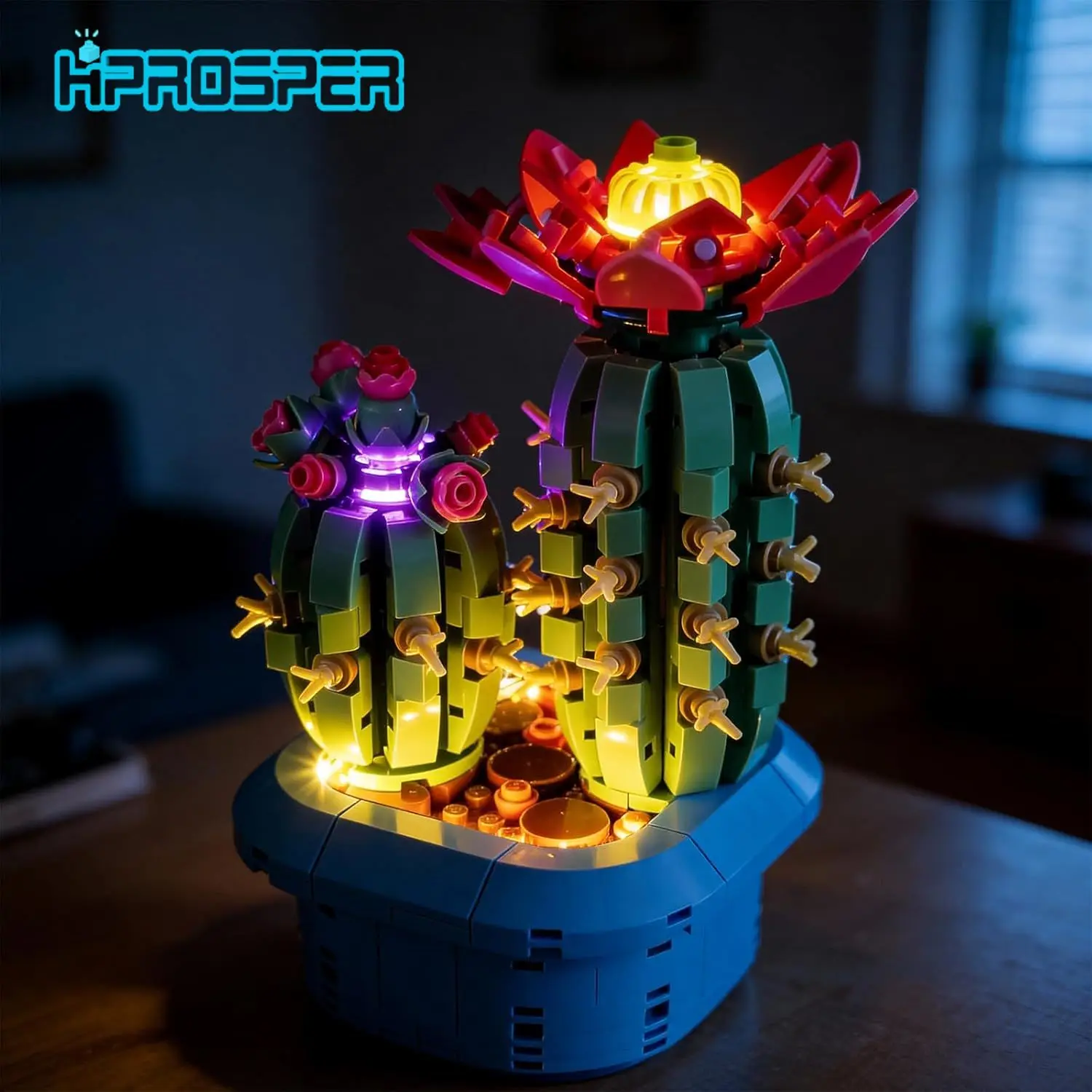 HPROSPER 5V LED-Licht (kein Modell) für die botanische Sammlung Blühender Kaktus 11509, dekorative Lichter mit Batteriekasten Image
