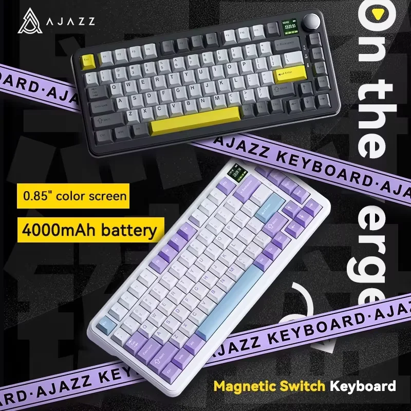 AJAZZ AK820 MAX Neuer Magnetschalter Typ C-Kabel, nur Computer-Gaming-Tastatur, Upgrade-Dichtung, mechanische Tastatur, cooles RGB Image