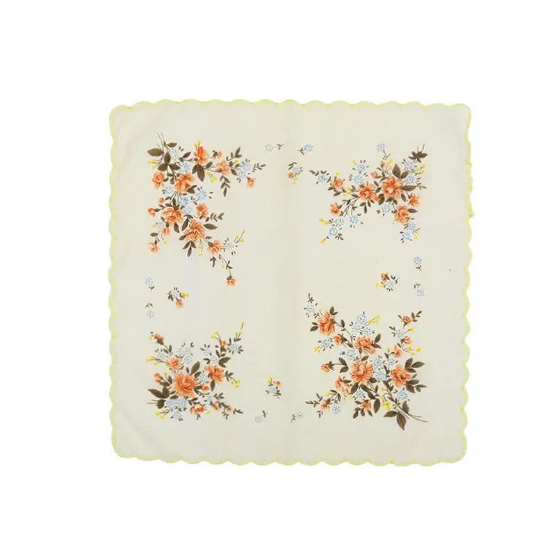 Vintage Baumwoll-Taschentücher für Damen mit Blumenmuster, zufällige Farben. Image