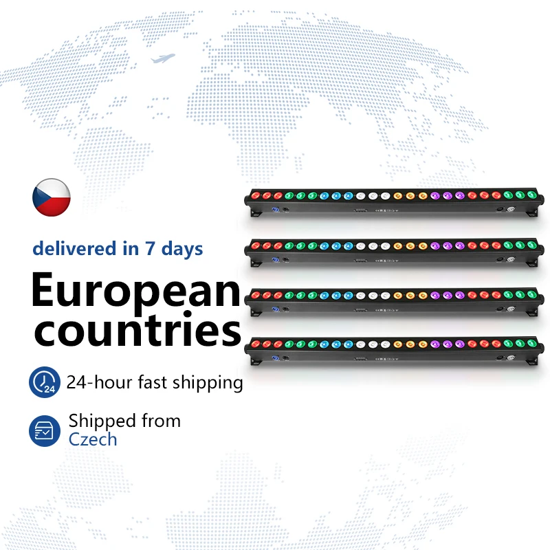 4 Stück/24 x 12 W RGBW 4-in-1 segmentierte Steuerung/RGBW AUV 6-in-1-Pixel-Steuerung LED-Wandfluter-Lichtleiste DMX-Steuerung Bühnenbeleuchtung
