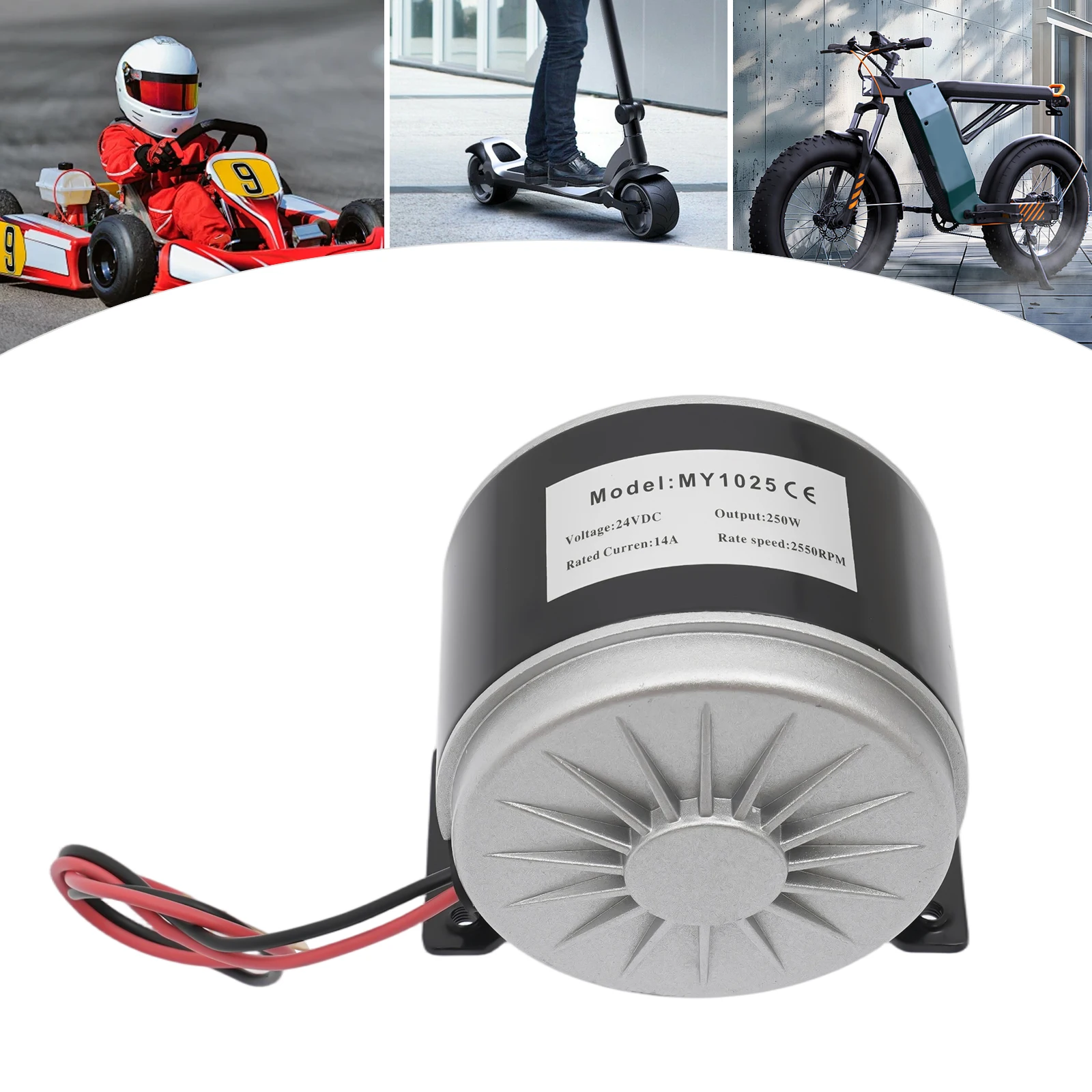 250W 24V Kettenrad Motor Roller Zubehör Elektroroller Motor Elektromotor mit Kettenradzähnen für Elektrofahrräder Image