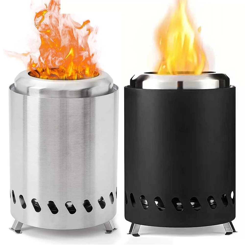Rauchfreie Tisch-Feuerstelle, tragbarer Mini-Kocher aus Edelstahl, Mini-Feuerstelle zum Brennen oder Pellet, angetriebenes tragbares Lagerfeuer Image