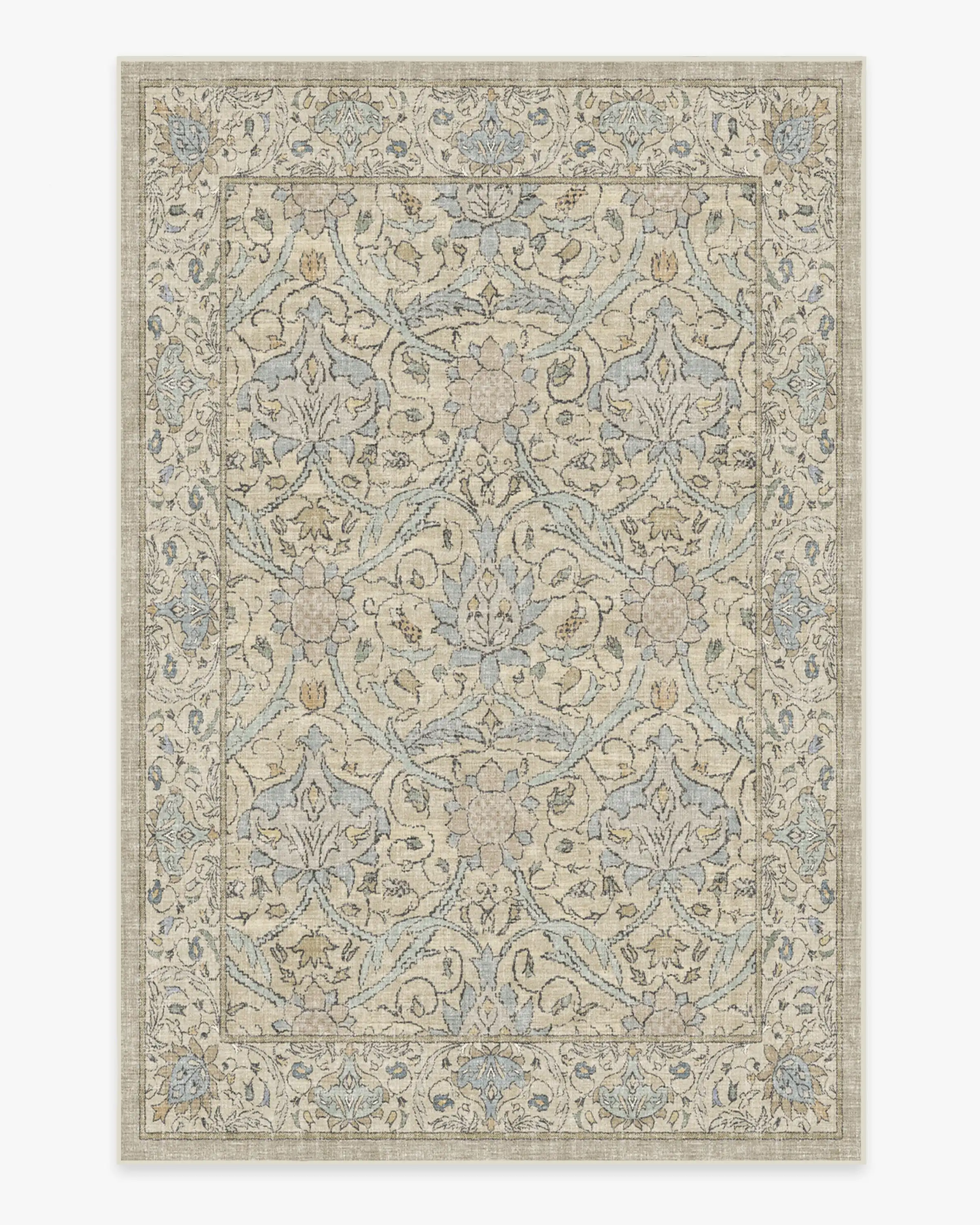 Türkischer Vintage beige Blumen bereich Teppich William Morris Naturstein getufteten Teppich Bauernhaus Dekor Wohnzimmer Schlafzimmer dekorativen Teppich