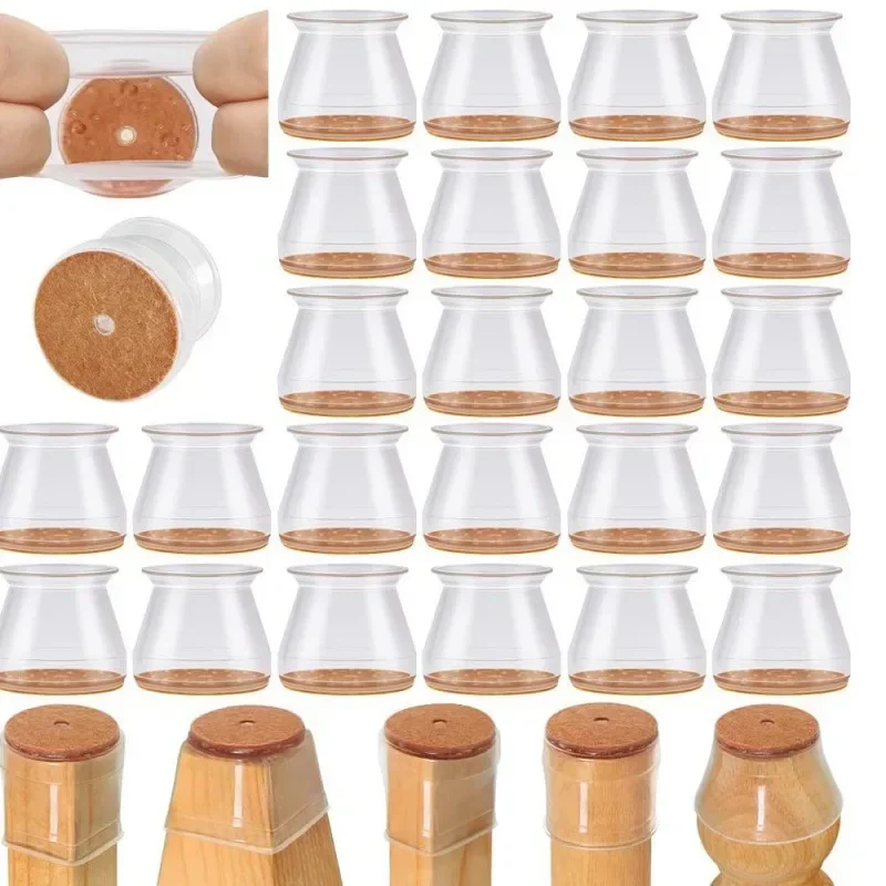 16/4 stücke Stuhl Bein Kappen Silikon Füße Schutz Pads Möbel Tisch Abdeckungen Socken Stecker Abdeckung Möbel Nivellierfüße Hause decor Image