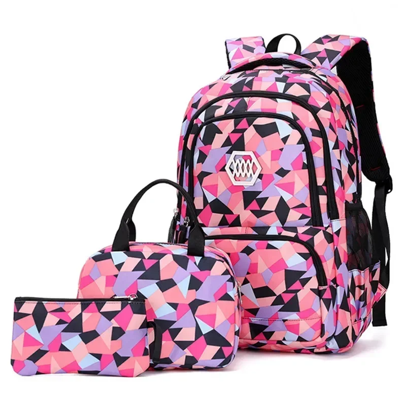 Sacs d'école pour adolescents filles cartable grande capacité garçons impression école sac à dos ensemble sac à dos sac à dos enfants mignon livre sacs
