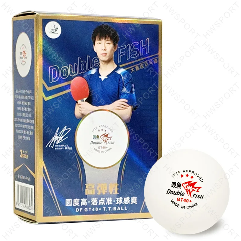 Balles de Tennis de Table DOUBLE FISH GT40 + ABS 3 étoiles balles de Ping-Pong approuvées ITTF avec couture