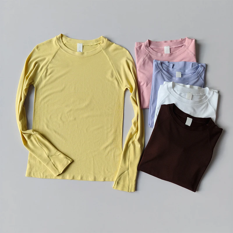 Chemise de sport de plein air pour femmes, vêtements de Yoga, T-Shirt de Fitness, de course, d'entraînement, à manches longues, vêtements de sport, d'exercice