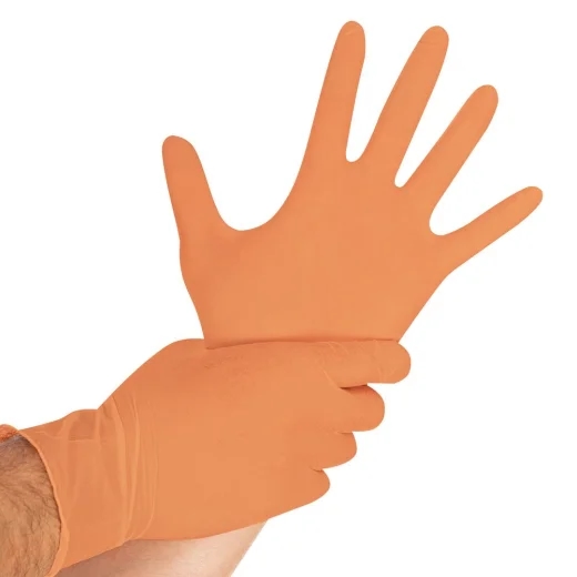 HYGOSTAR Nitrilhandschuhe Orange puderfrei Safe Light XL 10x100 Stück Image