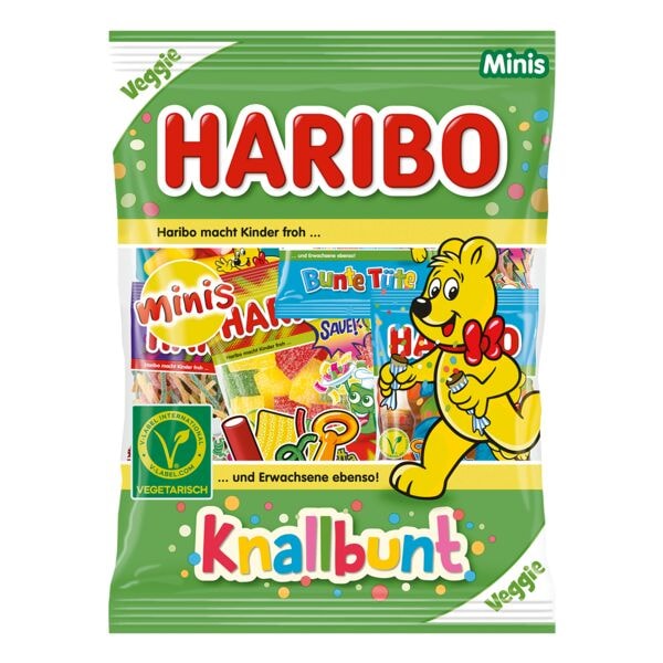 Haribo Fruchtgummi-Mischung »Knallbunt Minis« vegetarisch 230g Image