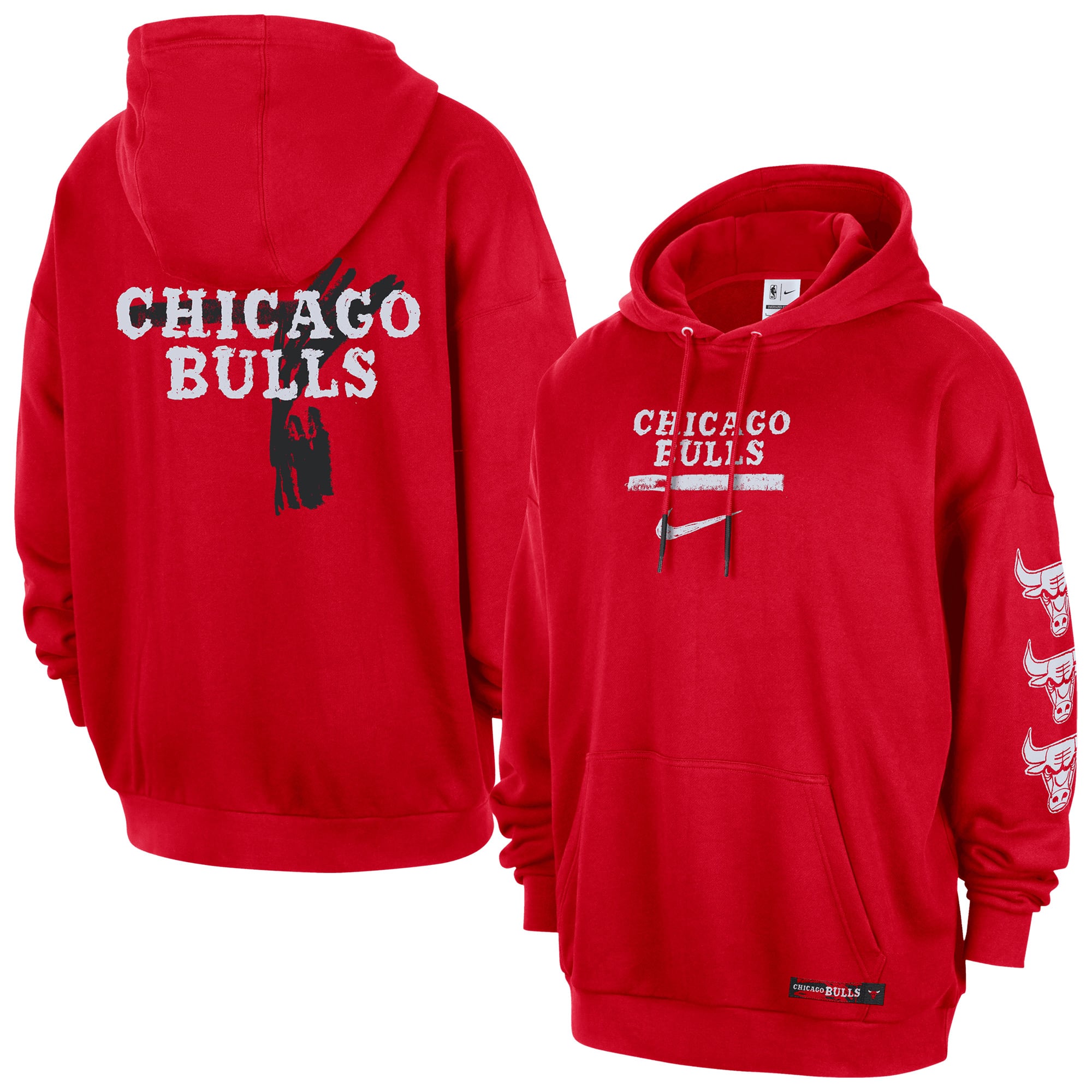 Sweat à capuche Nike Courtside des Chicago Bulls - Rouge université - Homme - Homme Taille: XL