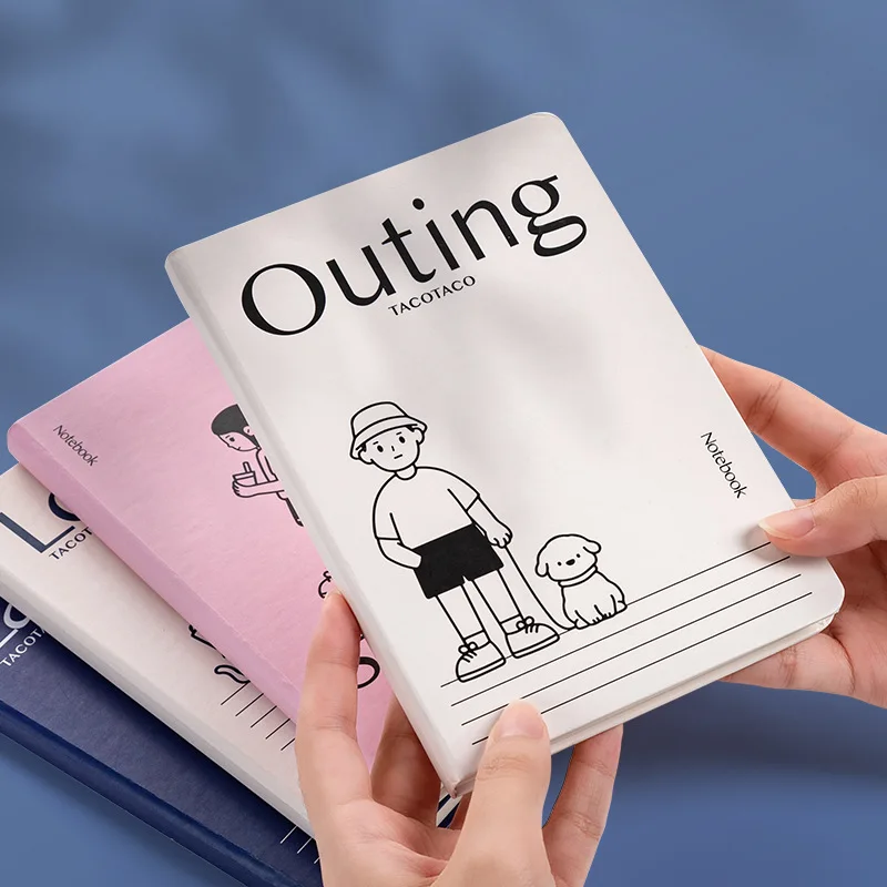 A5 Blanko-Notizbuch, Hardcover-Cartoon-Tagebuch, Notizblock, 80 Blatt/Buch Touch Fish, Übungsbuch, süßes Briefpapier für Studenten CS-100 Image