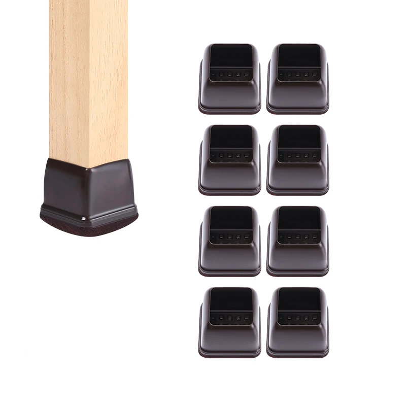 Stuhlbeinkappen, Gummifüße, Schutz für Hocker, Tisch, Möbel, Beinabdeckung, rutschfeste Filzbodenpolster, runde, quadratische Bodenschoner Image