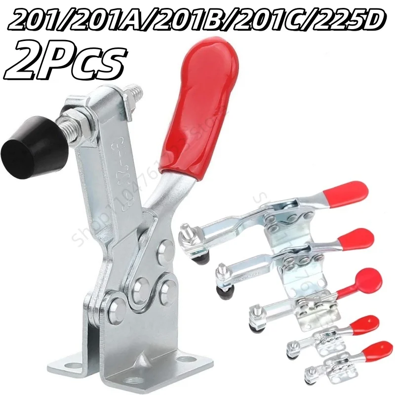2Pcs Quick Release Horizontale Klemmen Verriegelung Hebel Verschluss Hand Werkzeug Holzbearbeitung Clip GH-201/201A/201B/201C/225D Fix Clip Werkzeug Image