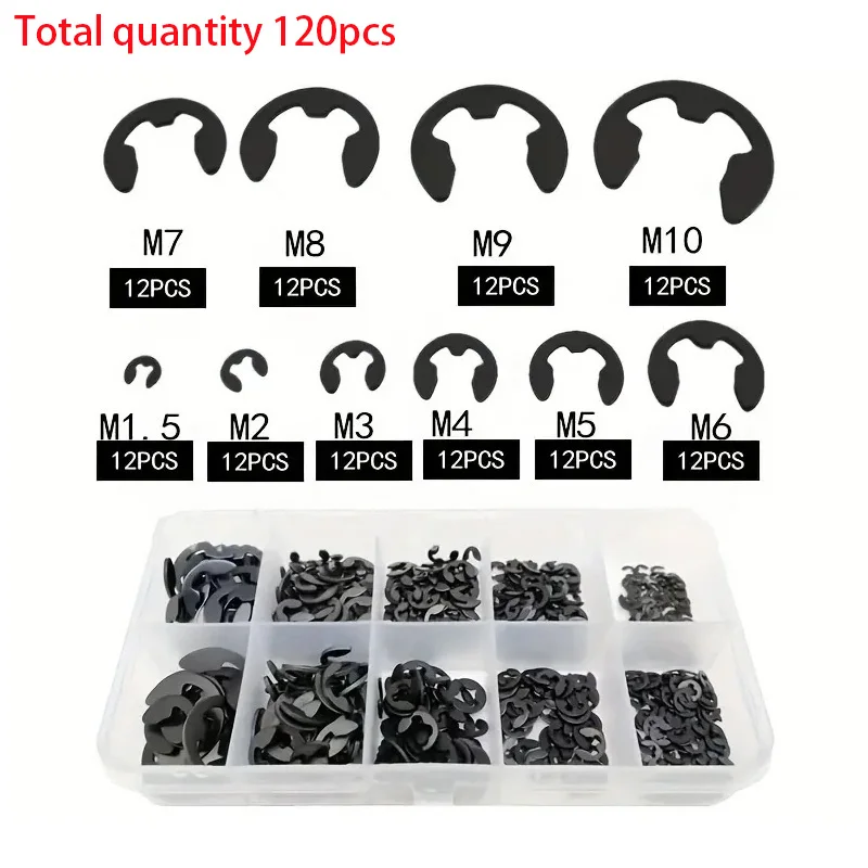 E-förmiger offener Spreng ring aus Mangan stahl, c-förmiger Sicherungs ring, e-förmiger Sicherungs ring für Welle Image